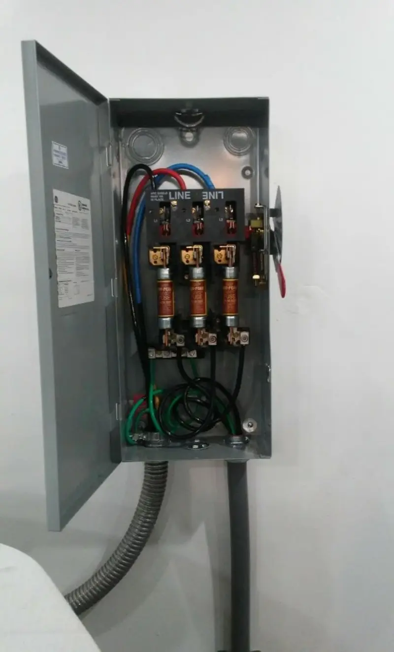 Three-phase disconnect switch installed for Electrical Wiring & Rewiring in Short Pump